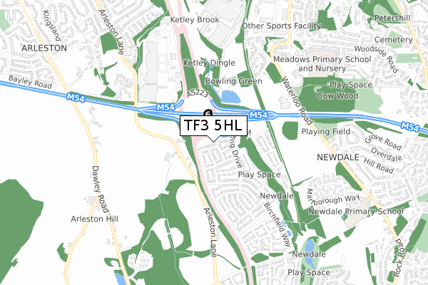 TF3 5HL map - small scale - OS Open Zoomstack (Ordnance Survey) TF3 5HL map - small scale - OS Open Zoomstack (Ordnance Survey)