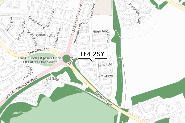 TF4 2SY map - large scale - OS Open Zoomstack (Ordnance Survey)