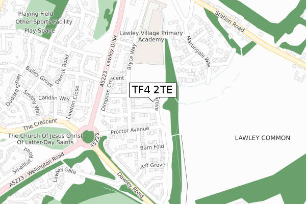 TF4 2TE map - large scale - OS Open Zoomstack (Ordnance Survey) TF4 2TE map - large scale - OS Open Zoomstack (Ordnance Survey)