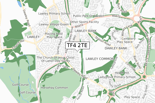 TF4 2TE map - small scale - OS Open Zoomstack (Ordnance Survey)
