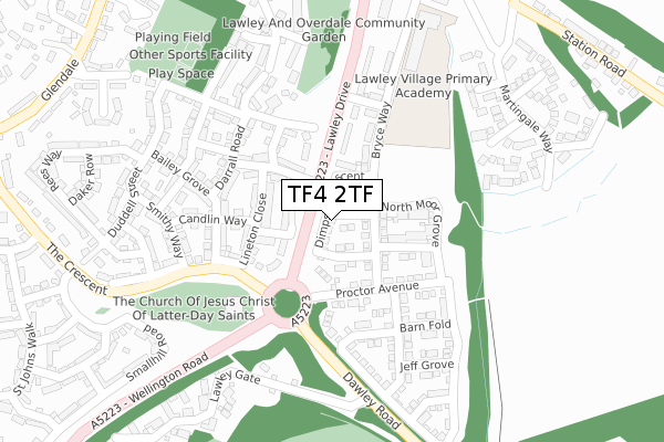 TF4 2TF map - large scale - OS Open Zoomstack (Ordnance Survey)