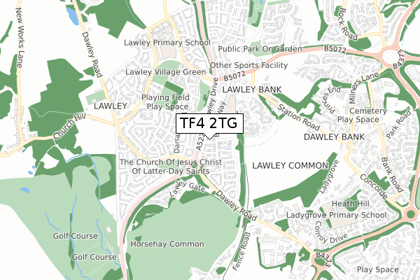 TF4 2TG map - small scale - OS Open Zoomstack (Ordnance Survey)