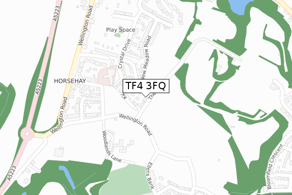 TF4 3FQ map - large scale - OS Open Zoomstack (Ordnance Survey)