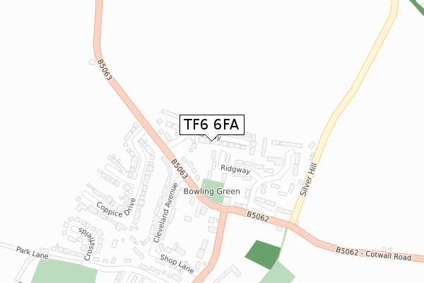 TF6 6FA map - large scale - OS Open Zoomstack (Ordnance Survey)