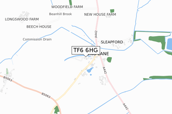 TF6 6HG map - small scale - OS Open Zoomstack (Ordnance Survey)