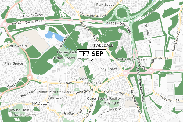 TF7 9EP map - small scale - OS Open Zoomstack (Ordnance Survey) TF7 9EP map - small scale - OS Open Zoomstack (Ordnance Survey)