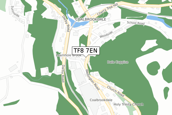 TF8 7EN map - large scale - OS Open Zoomstack (Ordnance Survey)