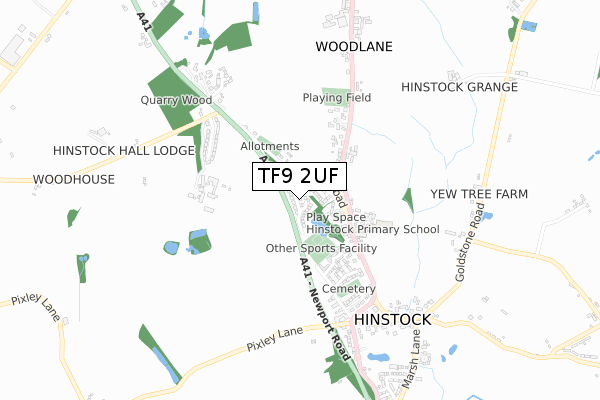 TF9 2UF map - small scale - OS Open Zoomstack (Ordnance Survey) TF9 2UF map - small scale - OS Open Zoomstack (Ordnance Survey)