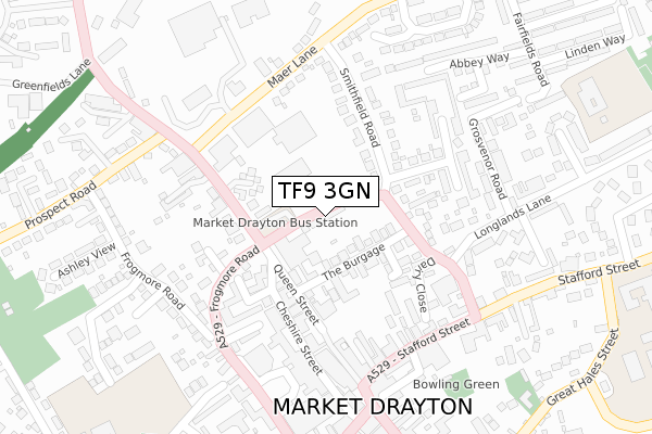 TF9 3GN map - large scale - OS Open Zoomstack (Ordnance Survey) TF9 3GN map - large scale - OS Open Zoomstack (Ordnance Survey)