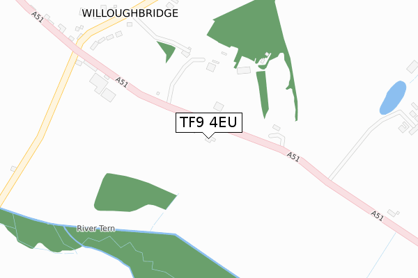 TF9 4EU map - large scale - OS Open Zoomstack (Ordnance Survey)