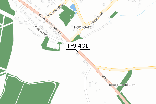 TF9 4QL map - large scale - OS Open Zoomstack (Ordnance Survey)