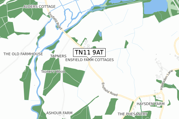 TN11 9AT map - small scale - OS Open Zoomstack (Ordnance Survey)