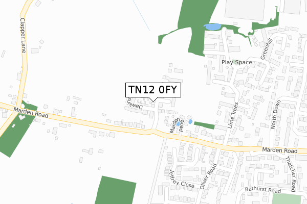 TN12 0FY map - large scale - OS Open Zoomstack (Ordnance Survey)