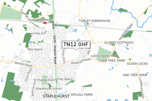 TN12 0HF map - small scale - OS Open Zoomstack (Ordnance Survey)