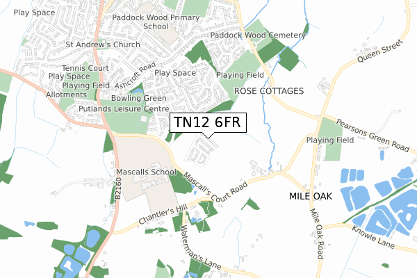 TN12 6FR map - small scale - OS Open Zoomstack (Ordnance Survey)