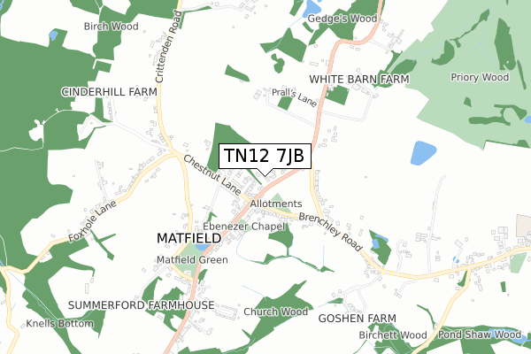 TN12 7JB map - small scale - OS Open Zoomstack (Ordnance Survey)