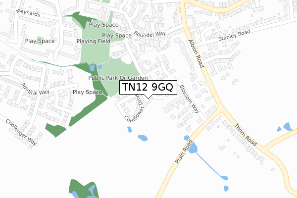 TN12 9GQ map - large scale - OS Open Zoomstack (Ordnance Survey)