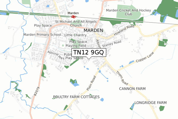 TN12 9GQ map - small scale - OS Open Zoomstack (Ordnance Survey)