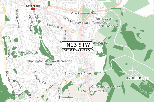 TN13 9TW map - small scale - OS Open Zoomstack (Ordnance Survey) TN13 9TW map - small scale - OS Open Zoomstack (Ordnance Survey)