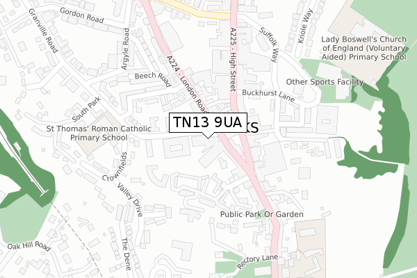 TN13 9UA map - large scale - OS Open Zoomstack (Ordnance Survey) TN13 9UA map - large scale - OS Open Zoomstack (Ordnance Survey)