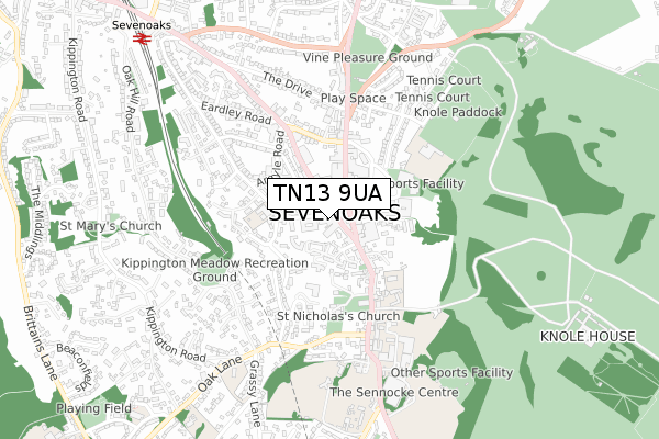 TN13 9UA map - small scale - OS Open Zoomstack (Ordnance Survey) TN13 9UA map - small scale - OS Open Zoomstack (Ordnance Survey)