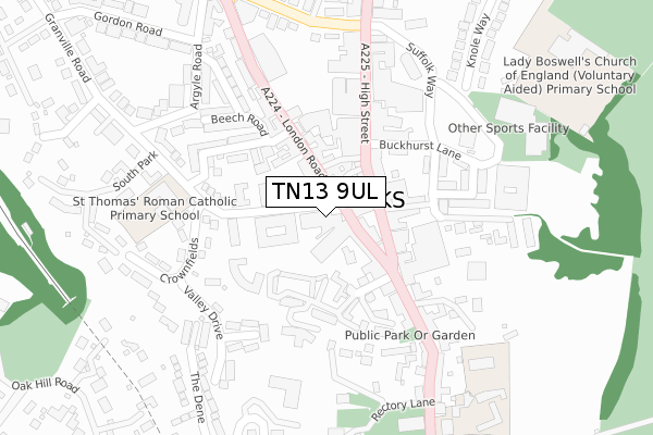 TN13 9UL map - large scale - OS Open Zoomstack (Ordnance Survey) TN13 9UL map - large scale - OS Open Zoomstack (Ordnance Survey)