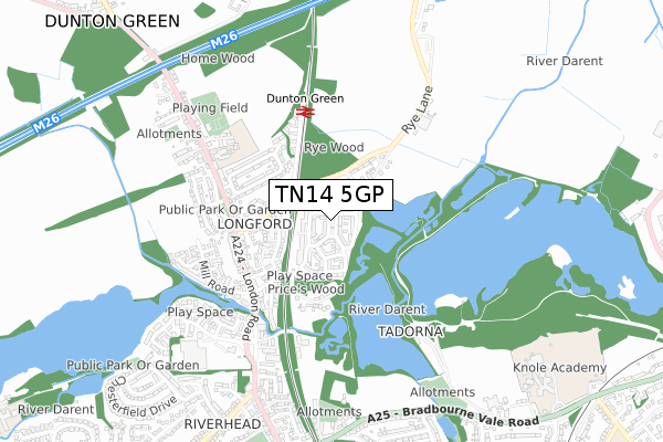 TN14 5GP map - small scale - OS Open Zoomstack (Ordnance Survey)