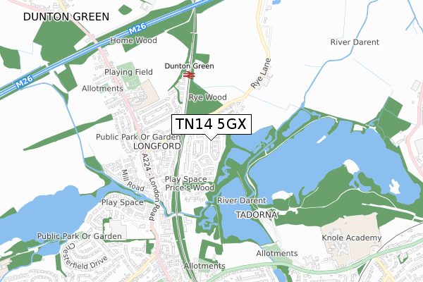 TN14 5GX map - small scale - OS Open Zoomstack (Ordnance Survey)