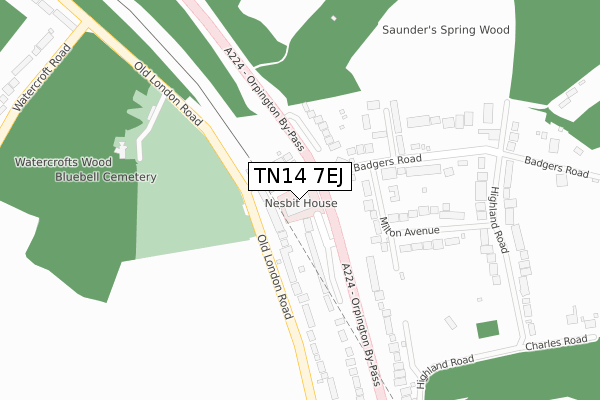 TN14 7EJ map - large scale - OS Open Zoomstack (Ordnance Survey)