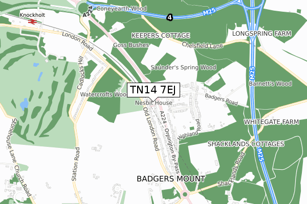 TN14 7EJ map - small scale - OS Open Zoomstack (Ordnance Survey)