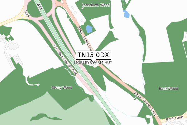 TN15 0DX map - large scale - OS Open Zoomstack (Ordnance Survey)