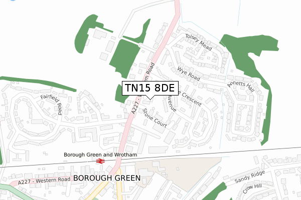 TN15 8DE map - large scale - OS Open Zoomstack (Ordnance Survey)