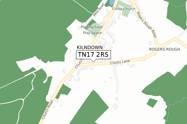 TN17 2RS map - large scale - OS Open Zoomstack (Ordnance Survey)