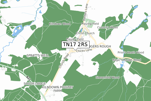 TN17 2RS map - small scale - OS Open Zoomstack (Ordnance Survey)