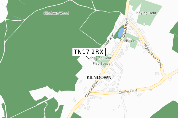 TN17 2RX map - large scale - OS Open Zoomstack (Ordnance Survey)