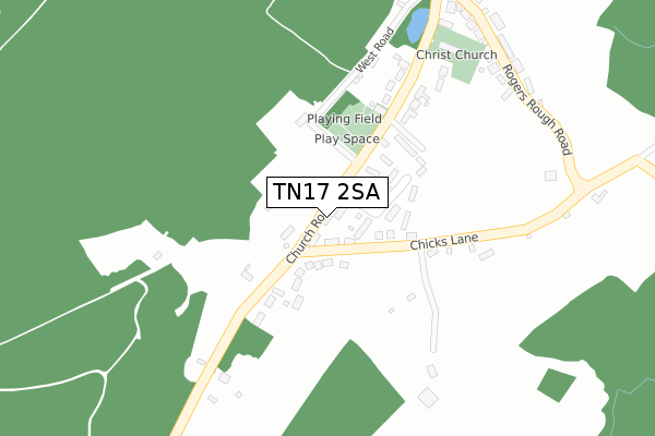 TN17 2SA map - large scale - OS Open Zoomstack (Ordnance Survey)