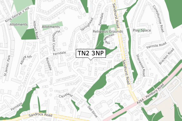TN2 3NP map - large scale - OS Open Zoomstack (Ordnance Survey)