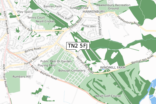 TN2 5FJ map - small scale - OS Open Zoomstack (Ordnance Survey) TN2 5FJ map - small scale - OS Open Zoomstack (Ordnance Survey)