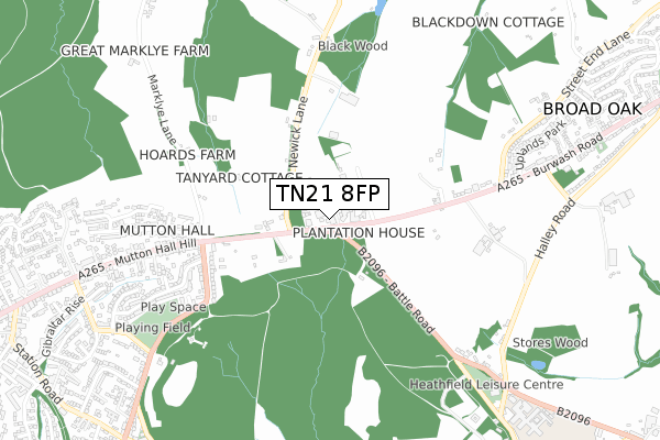 TN21 8FP map - small scale - OS Open Zoomstack (Ordnance Survey)
