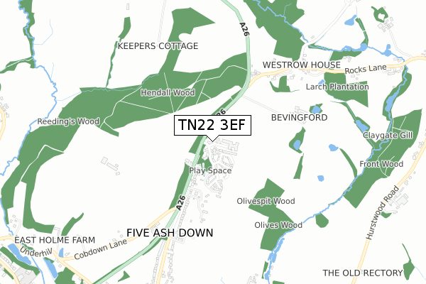 TN22 3EF map - small scale - OS Open Zoomstack (Ordnance Survey) TN22 3EF map - small scale - OS Open Zoomstack (Ordnance Survey)