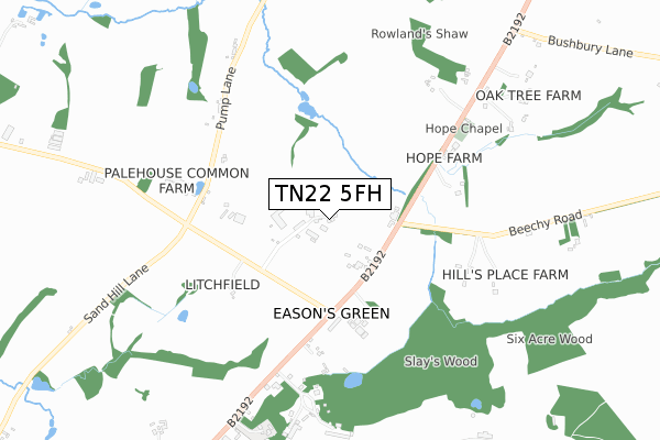 TN22 5FH map - small scale - OS Open Zoomstack (Ordnance Survey) TN22 5FH map - small scale - OS Open Zoomstack (Ordnance Survey)