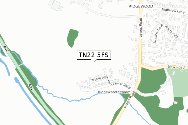 TN22 5FS map - large scale - OS Open Zoomstack (Ordnance Survey)
