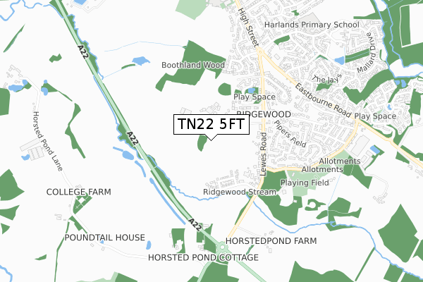 TN22 5FT map - small scale - OS Open Zoomstack (Ordnance Survey) TN22 5FT map - small scale - OS Open Zoomstack (Ordnance Survey)