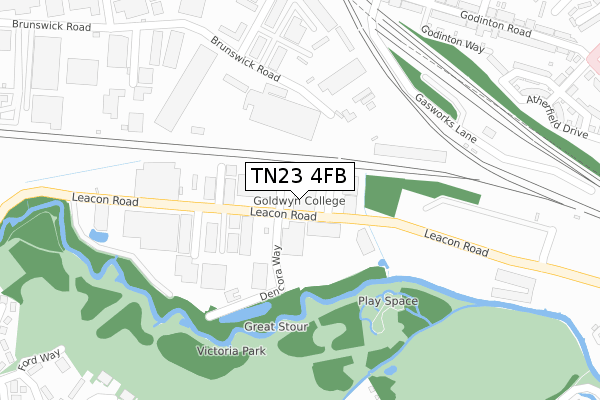 TN23 4FB map - large scale - OS Open Zoomstack (Ordnance Survey) TN23 4FB map - large scale - OS Open Zoomstack (Ordnance Survey)
