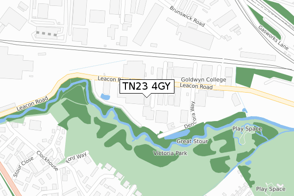 TN23 4GY map - large scale - OS Open Zoomstack (Ordnance Survey) TN23 4GY map - large scale - OS Open Zoomstack (Ordnance Survey)