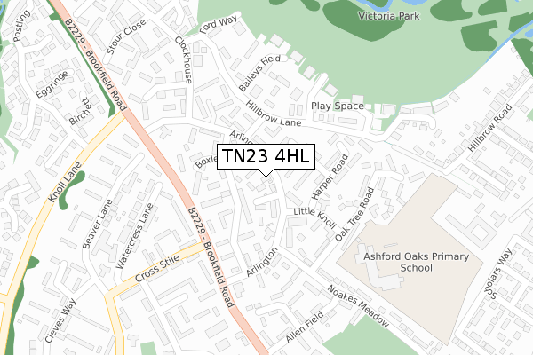 TN23 4HL map - large scale - OS Open Zoomstack (Ordnance Survey)