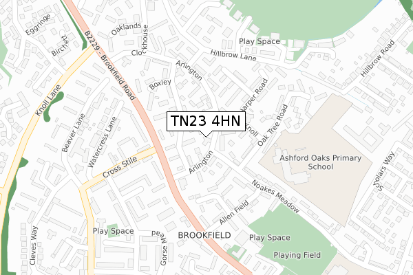 TN23 4HN map - large scale - OS Open Zoomstack (Ordnance Survey)