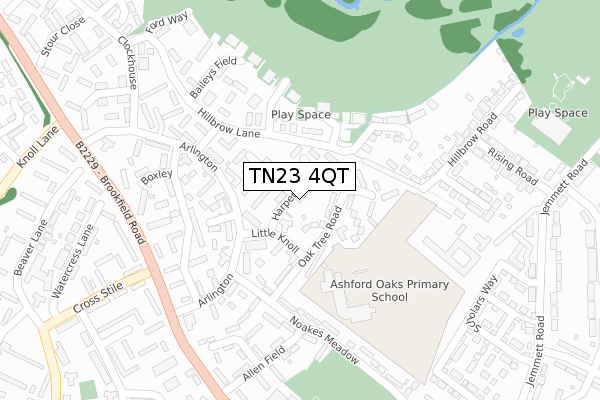 TN23 4QT map - large scale - OS Open Zoomstack (Ordnance Survey)