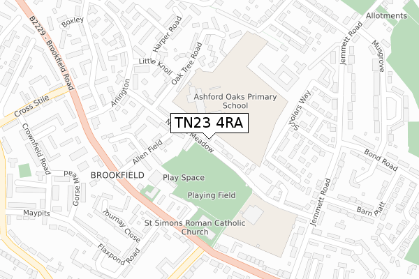 TN23 4RA map - large scale - OS Open Zoomstack (Ordnance Survey)