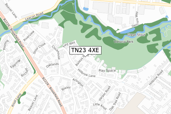 TN23 4XE map - large scale - OS Open Zoomstack (Ordnance Survey) TN23 4XE map - large scale - OS Open Zoomstack (Ordnance Survey)